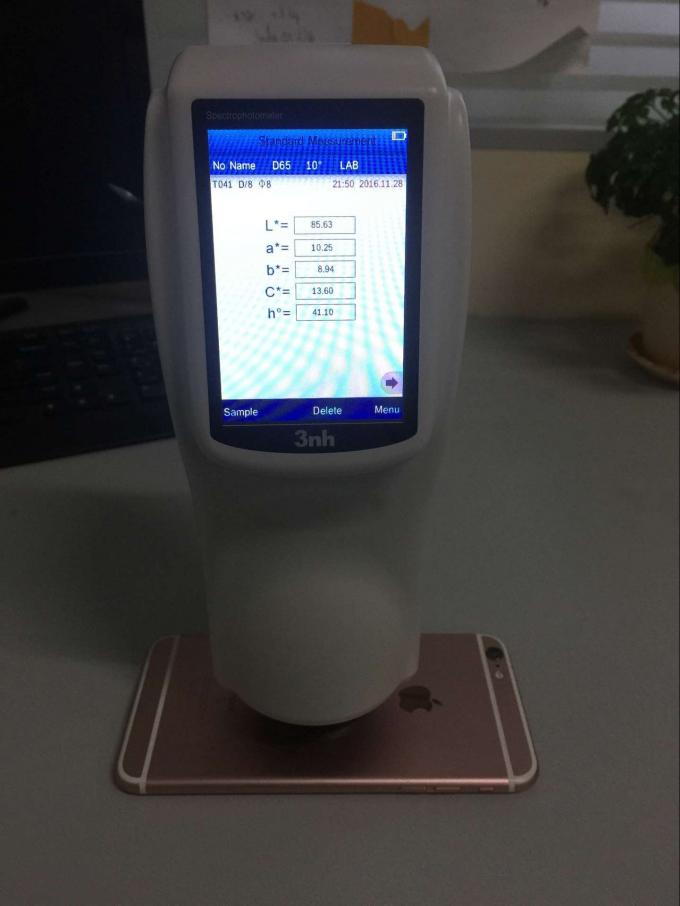 Spektrofotometer NS800 China-Marke 3nh 45/0 mit SCE (Spiegelkomponente ausgeschlossen) für glatten Folienfarbunterschied