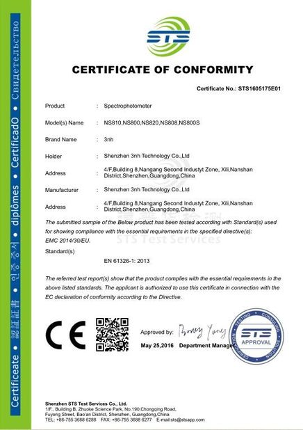 China Shenzhen ThreeNH Technology Co., Ltd. zertifizierungen
