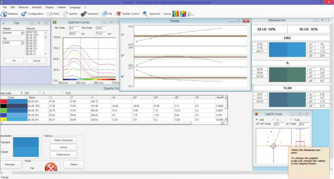 Einfacher QC - volle Qualitätskontroll-Software für Spektrofotometer NS800 (0/45 Geometrie)